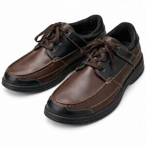 Orthofeet Men’s Size 14 4E X-Wide Brown Black Leather Comfort Walking Shoes